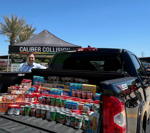 Caliber’s Nationwide 13th Annual Restoring You™ Food Drive Raised more than Five Million Meals and more than $800,000. Pictured: a Refurbished 2020 Toyota Tundra Filled with Food Donations Donated to the Houston Food Bank. (Photo: Business Wire)