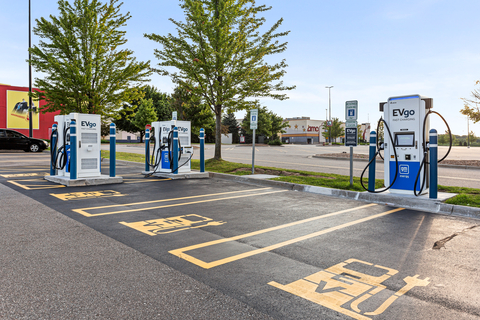 A renewed EVgo fast charging station in Auburn Hills, MI. (Photo: Business Wire)