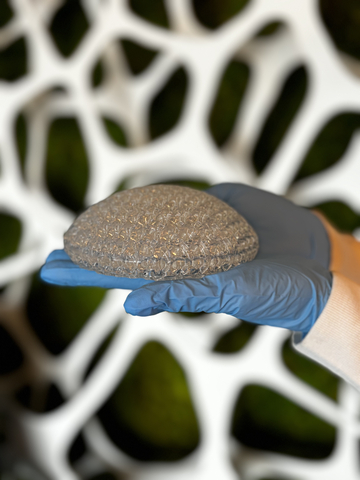 3D printed breast implant consisting of 200cc in volume of CollPlant's rhCollagen-based bioinks produced on a Stratasys' Origin® printer. (Photo: Business Wire)