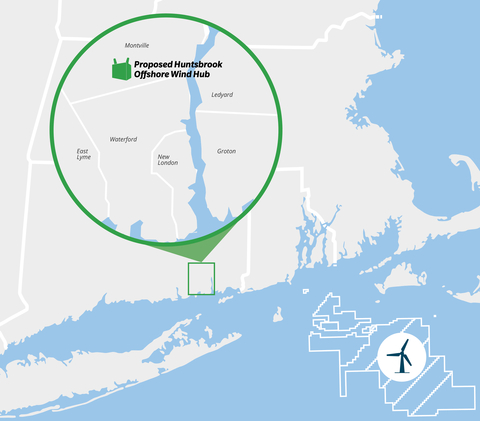 Site of proposed Huntsbrook Offshore Wind Hub (Graphic: Business Wire)