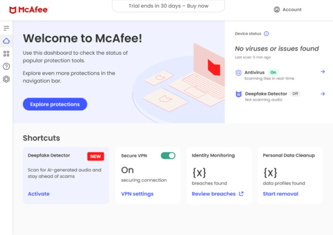 McAfee Deepfake Detector dashboard (Graphic: Business Wire)