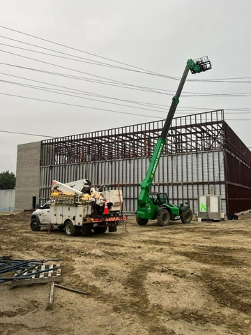 Pictures of the entangled industrial forklift prior to its removal and CMP repairs on Sunday, 8/18/2024 (Photo: Business Wire)