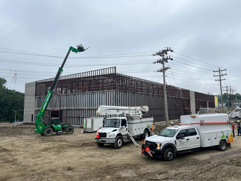 Pictures of the entangled industrial forklift prior to its removal and CMP repairs on Sunday, 8/18/2024 (Photo: Business Wire)