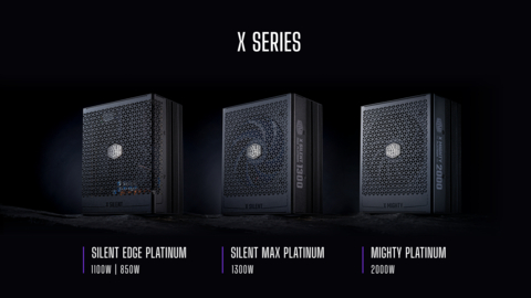 The Cooler Master X Series Power Supply Units: Silent Edge Platinum, Silent Max Platinum, and the Might Platinum. (Graphic: Business Wire)