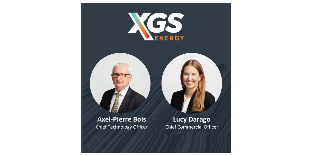 XGS Energy Promotes Dr. Axel-Pierre Bois to Chief Technology Officer and Dr. Lucy Darago to Chief Commercial Officer, Establishes Houston Office