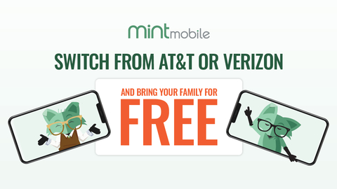 ATTention, please. AT&T and Verizon customers can get up to four lines free when they switch to Mint Mobile (Graphic: Business Wire)