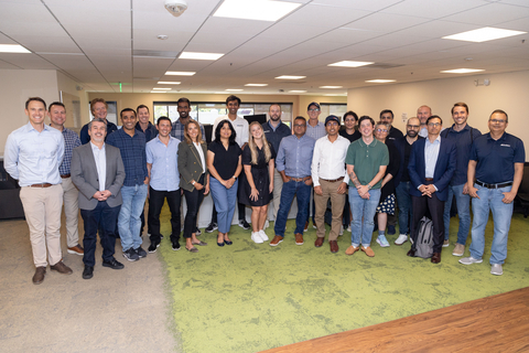 AiDash employees and board members gather in the new downtown Palo Alto headquarters, marking the next chapter in climate and AI. (Photo: Business Wire)