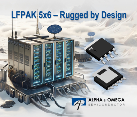 New AOS LFPAK 5x6 package provides the ruggedness needed for high-current applications in industrial, server power, solar, and telecommunication applications (Graphic: Business Wire)