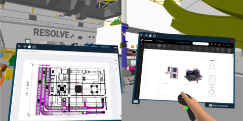 Access 2D construction apps while reviewing 3D BIM in VR (Graphic: Business Wire)