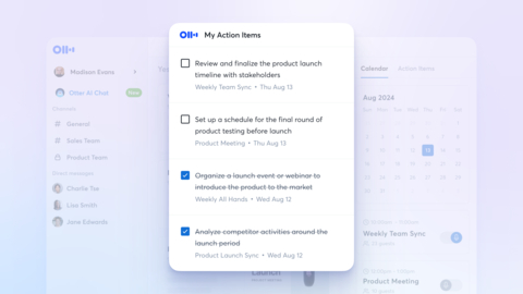 Otter's new My Action Items feature (Graphic: Business Wire)