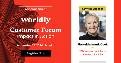 Pia Heidenmark Cook will be the keynote speaker at the Worldly Customer Forum in Munich. (Graphic: Business Wire)