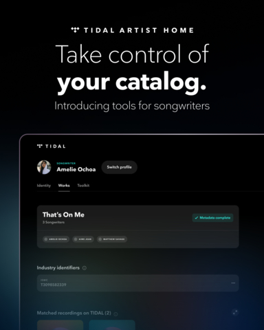 Introducing songwriter tools on TIDAL (Graphic: Business Wire)