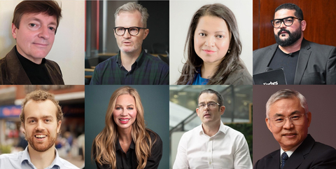 2025 Judges (Left to Right): Joe McKendrick, Regan Goble, Megha Kumar, Luiz Pacete (2nd Row): Ali Paterson, Erin Stillwell, Mike Roberts, Allan Tan (Photo: FICO)