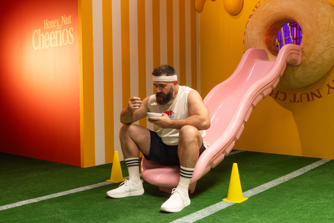 Jason and Travis Kelce combined their favorite cereals — Cinnamon Toast Crunch, Lucky Charms, and REESE’S PUFFS cereal — for an undefeated eating experience, the new Kelce Mix cereal. (Photo: Business Wire)