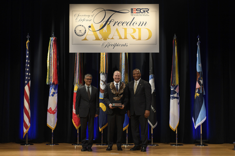 Dietrich Kuhlmann, president and CEO at Navy Federal, was proud to represent the credit union as it joined a select group of employers who have been recognized for their exemplary support of military service members during the ESGR 2024 Freedom Award annual ceremony at the Pentagon just outside of Washington, D.C. (Photo: Business Wire)