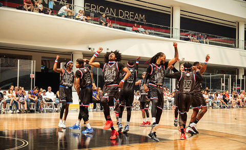 Harlem Globetrotters participate in Magic Circle at American Dream. (Photo: Business Wire)