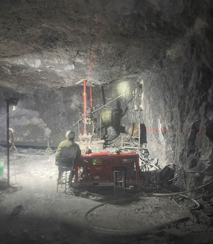 Figure 1: Underground drilling at #3 shaft