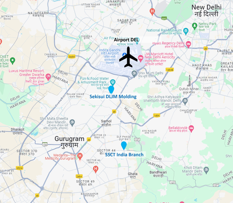 Location of the SSCT India Branch (approximately 40 minutes by car from Delhi Airport) (Graphic: Business Wire)