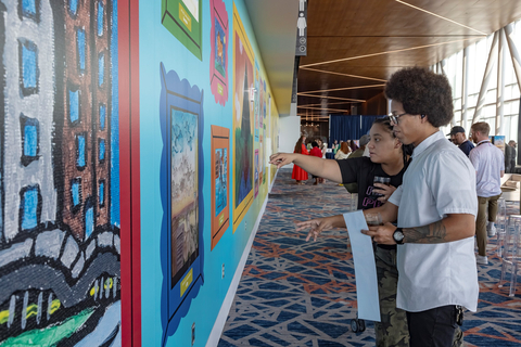 Attendees view a new series of art pieces by St. Jude patients at the Renasant Convention Center (Photo: ALSAC photography)