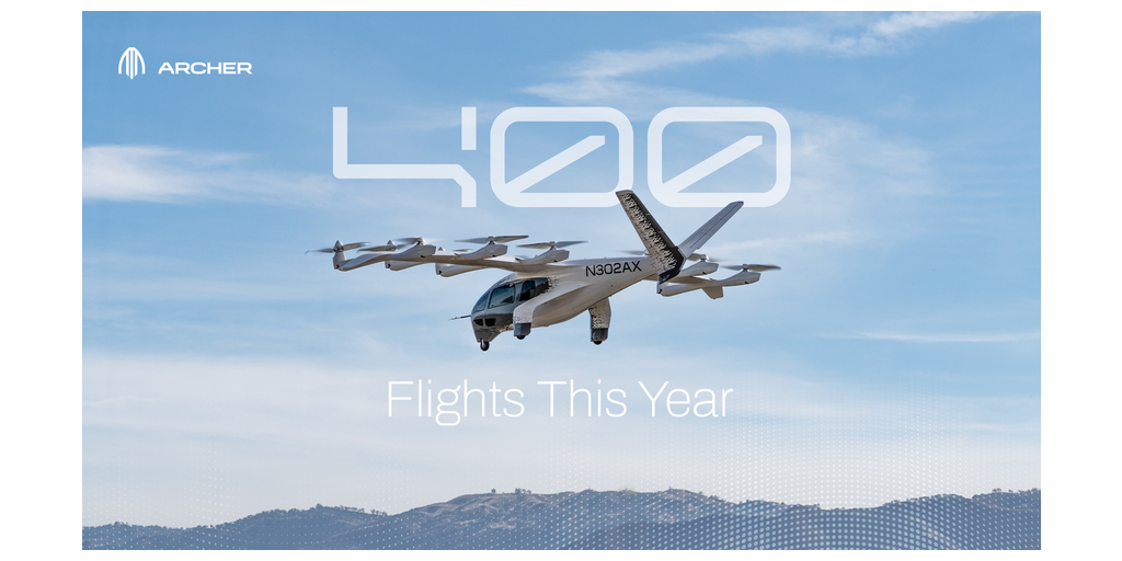 Archer Surpasses 400 Test Flights This Year, Achieving Company Milestone Four Months Ahead Of Schedule