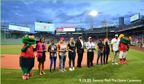 In last years momentous pre-game ceremony at Fenway Park, eternalHealth's Founder and CEO Pooja Ika joined forces with two icons of perseverance and achievement: Baseball Hall of Famer David Ortiz and pioneering marathon runner Bobbi Gibb. Together, they honored our Community Champions, creating an unforgettable tribute to healthcare heroes who embody the spirit of dedication, innovation, and community service. (Photo: Business Wire)