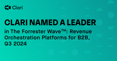 Clari named a leader in “The Forrester Wave™: Revenue Orchestration Platforms For B2B, Q3 2024.” (Graphic: Business Wire)