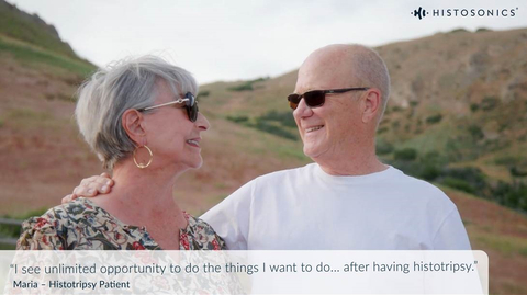 Histotripsy patient Marie and her husband Steve after Marie's histotripsy treatment of her liver tumors by Evan S.K. Ong, M.D., MS, FACS, with Providence Swedish in Seattle after the FDA De Novo grant. (Photo: Business Wire)