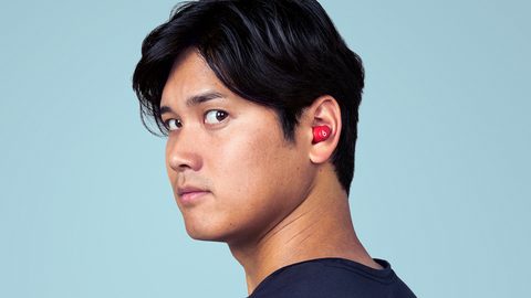 Shohei Ohtani wearing Beats Solo Buds true wireless earphones  </div> <p>