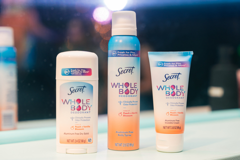 Secret Whole Body Deodorant delivers 72-hour odor protection from pits to privates. (Photo: Business Wire)