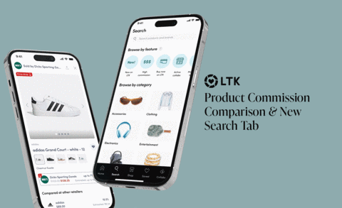 LTK Introduces Creator App Updates: Product Commission Comparison & New Search Tab Drive Higher Earnings (Photo: LTK)