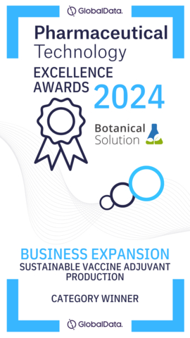 Botanical Solution Inc. (BSI) has won two 2024 Pharmaceutical Technology Excellence Awards in the categories of Business Expansion and Innovation. Regarding business expansion, BSI is now producing the Gold Standard vaccine adjuvant QS-21, which activates the human immune system in several blockbuster vaccines. BSI has completed its $23 million Series A funding, opened new research and production labs in Davis, California, and is scaling up to meet the global market demand for QS-21. (Graphic: Business Wire)