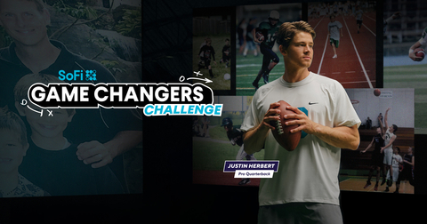 SoFi and Los Angeles Chargers Quarterback Justin Herbert Tackle Rising Costs of Youth Sports with Game Changers Challenge (Photo: Business Wire)