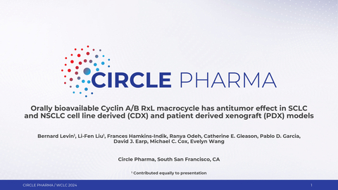 Circle Pharma's orally bioavailable cyclin A/B RxL macrocycle has antitumor effect in SCLC and NSCLC cell line derived (CDX) and patient derived xenograft (PDX) models