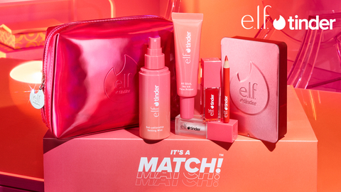 e.l.f. X Tinder launch new “Put Your e.l.f. Out There” limited-edition collaboration. (Graphic: Business Wire)