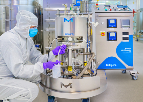 original Merck's new Mobius® ADC Reactor is the first scalable single-use mixer specifically designed for antibody drug conjugate manufacturing. (Photo: Business Wire)