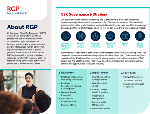 RGP's 2024 Corporate Social Responsibility Fact Sheet