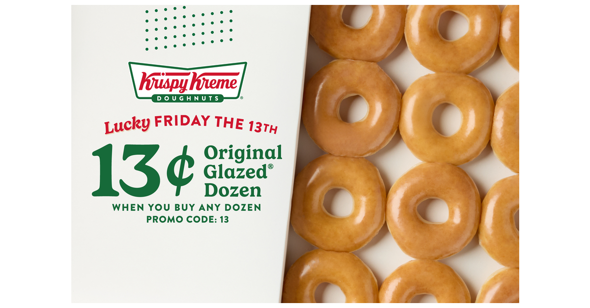 KRISPY KREME Fans are in Luck this Friday the 13th: 13-cent Original Glazed Dozen!