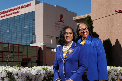 International Grand Basileus of Sigma Gamma Rho Sorority, Inc., Marica T. Harris and International First Grand Anti-Basileus Miranda Moore at St. Jude Children’s Research Hospital. (Photo: Business Wire)