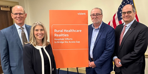 From left, Russ Gronewold, Rebecca Blaesing-Bauer, Michael McCoy and Andrew Thomas participate in the Vizient-hosted policy briefing, “Rural Healthcare Realities: Hospitals' Efforts to Bridge the Access Gap” at the Rayburn House Office Building September 11, 2024. (Photo: Business Wire)