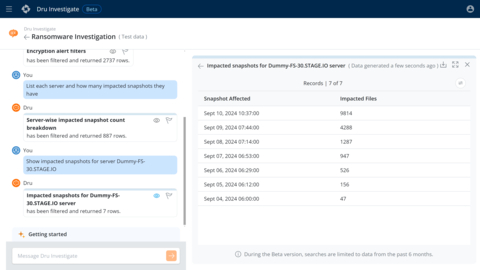 Dru Investigate simplifies cyber investigations and helps users uncover data threats, even when they don't know what to look for. (Graphic: Business Wire)