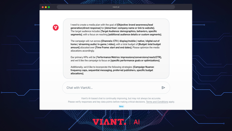 ViantAI is an autonomous platform that handles every stage of programmatic advertising, from building campaign plans to optimizing execution. It takes the complexity out of the process by creating fully data-driven media plans and executing them in minutes. (Graphic: Viant Technology)