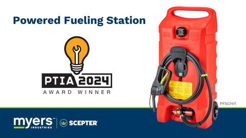 The Powered Fueling Station, a professional-grade mobile refueling container designed to deliver gasoline with the flip of a switch, won a prestigious 2024 Pro Tool Innovation Award. The PFS is manufactured by Scepter, a Myers Industries Company. (Photo: Business Wire)