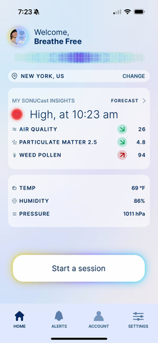 SONUCast uses cutting-edge AI to predict nasal allergies based on the dimensions of a person’s nasal cavity and sinuses, enabling allergy sufferers to get ahead of an attack (Graphic: Business Wire)