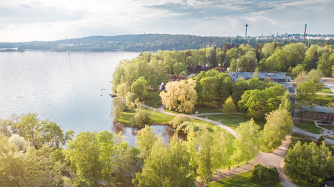 thumbnail Cities in Finland want to encourage cities to help preserve nature internationally. The leaders of Finland’s 10 largest cities commit to concrete targets for halting the loss of biodiversity. Photo: Visit Tampere, summer colors in  Arboretum. Drone: Laura Vanzo.
