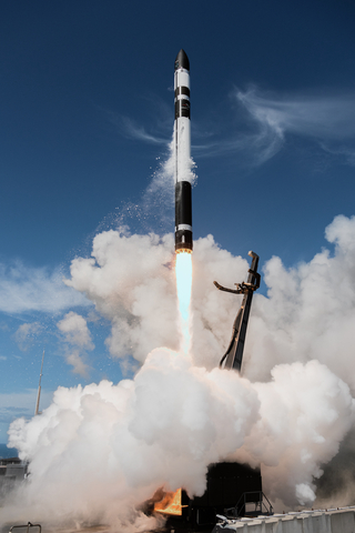 Rocket Lab's Electron takes to the skies for its 53rd launch out of Mahia, NZ, for return French Internet-of-Things customer, Kinéis. Photo Credit: Rocket Lab