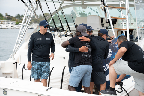 Combat-wounded veterans greeted their captains and crews as they boarded sportfishing vessels, kicking off the highly anticipated seventh annual War Heroes on Water (WHOW) charity sportfishing tournament. (Photo: Business Wire)