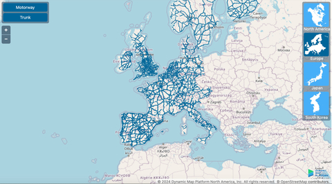 Dynamic Map Platform is expanding its HD map coverage to 16 countries in Europe. (Graphic: Business Wire)