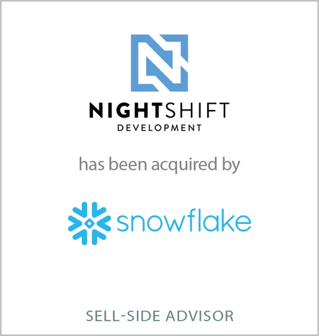 D.A. Davidson & Co. is pleased to announce that it served as exclusive financial advisor to Night Shift Development, Inc. on its sale to Snowflake. (Graphic: Business Wire)