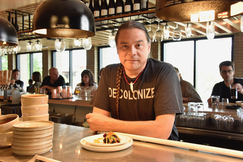 Sean Sherman, James Beard award winning co-founder of Indigenous restaurant Owamni in Minneapolis and founder and executive director of North American Traditional Indigenous Food Systems (NATIFS) (Photo: Nancy Bundt)