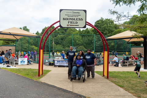 Modivcare and Build Jake's Place leaders gather to celebrate opening day of the Camden County NJ Miracle League (Photo: Business Wire)